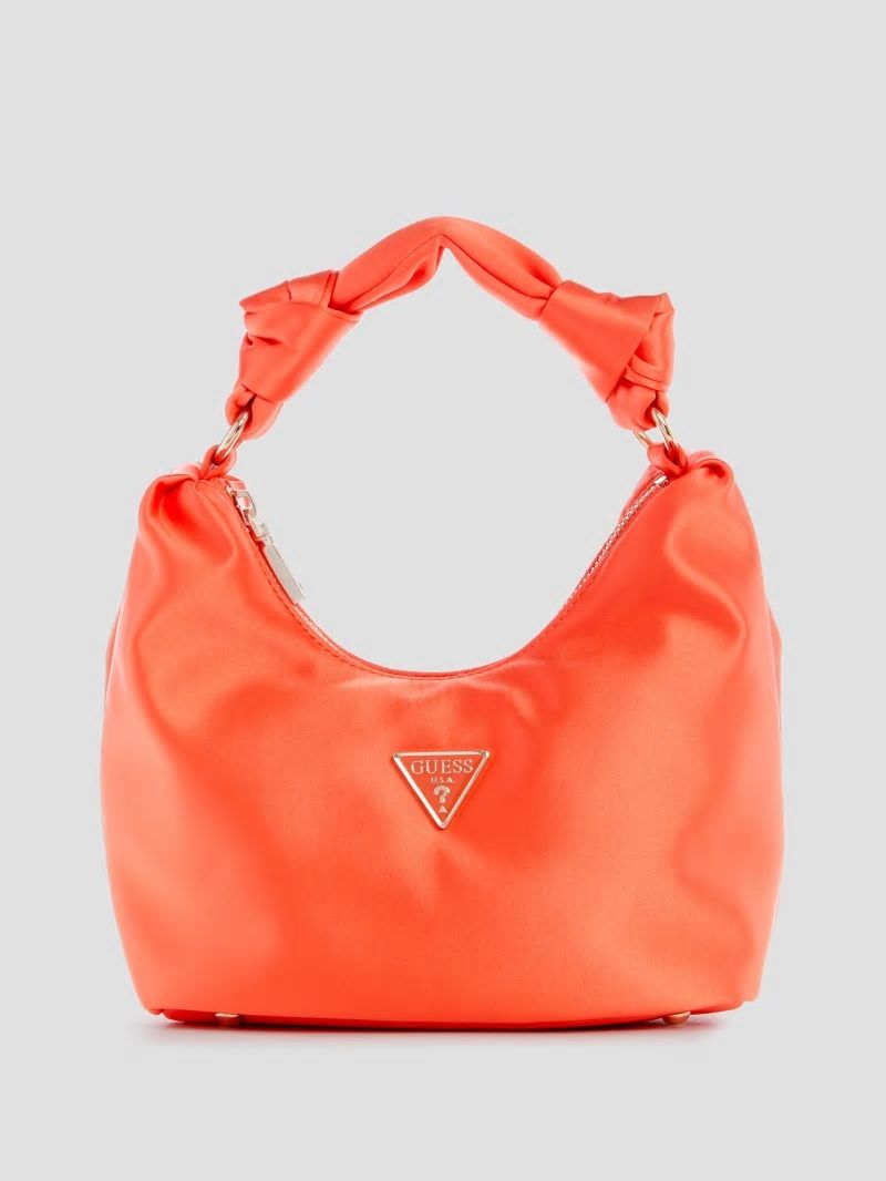 Guess Velina Satin Hobo Bag - Orange