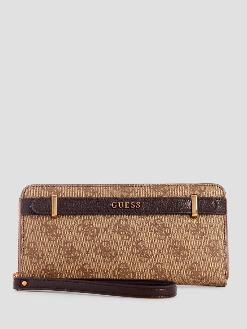 Guess Sestri Logo Large Zip-Around Wallet - Light Vintage