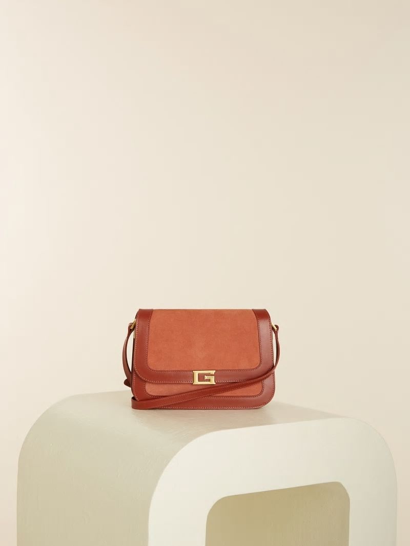 Guess Thea Mini Flap Leather Crossbody - Rus