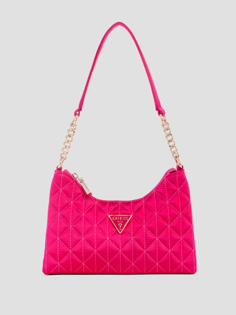 Guess Velina Quilted Satin Mini Shoulder Bag - Pink