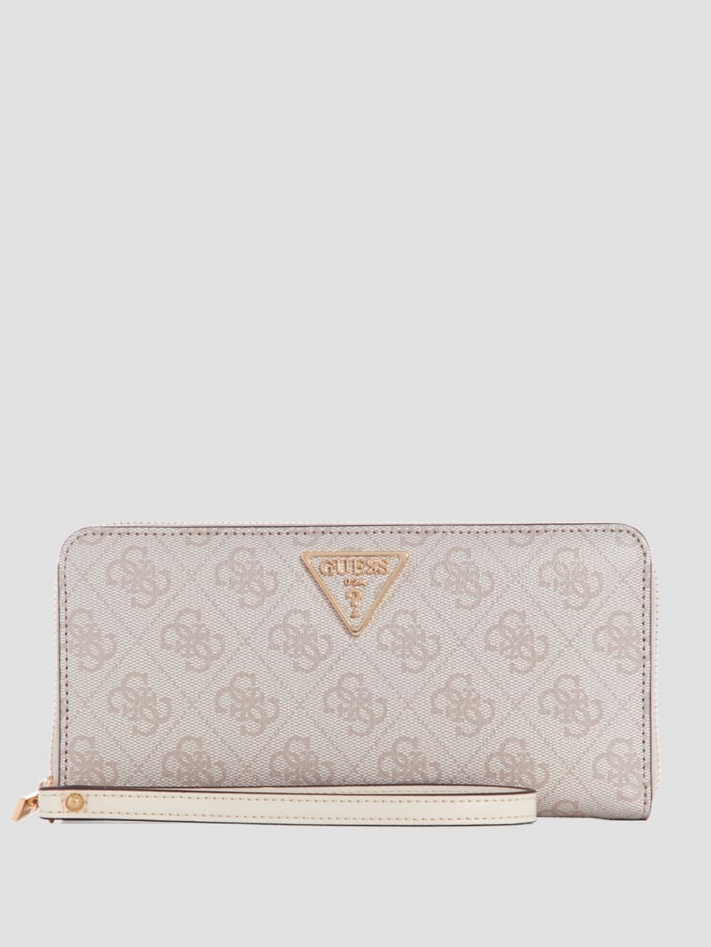 Guess Laurel Large Zip-Around Wallet - Dove Logo