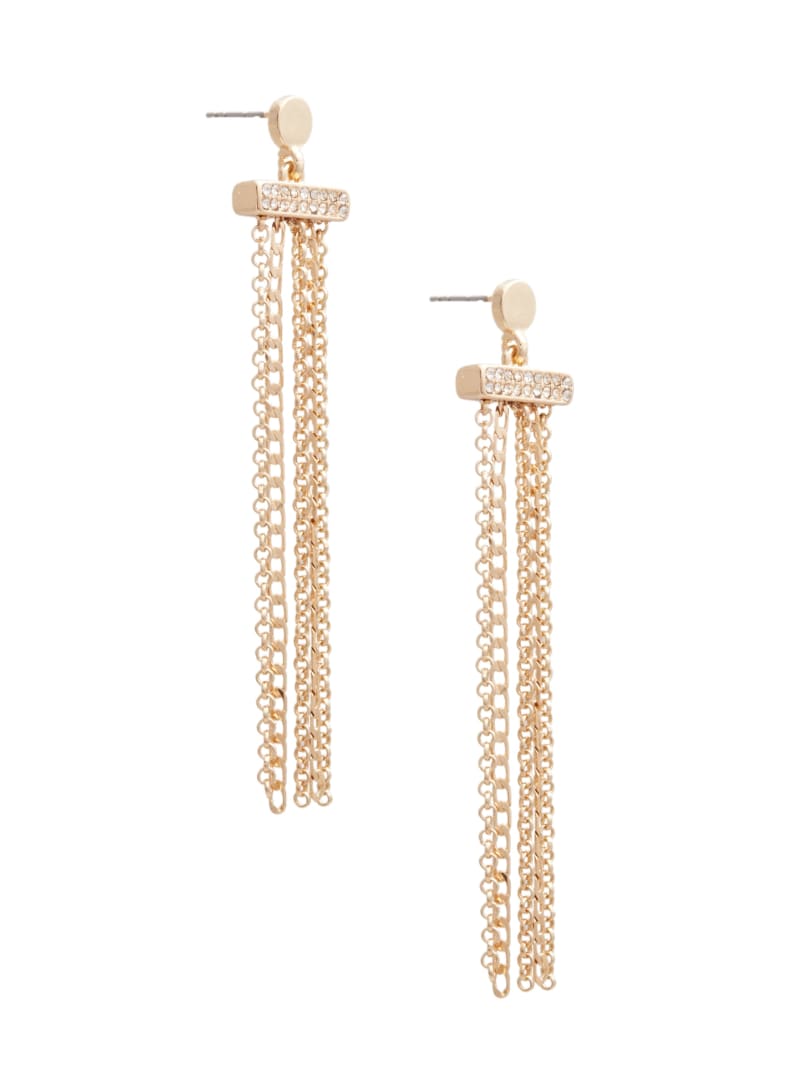 Guess Multi Strand Linear Earrings - Gold