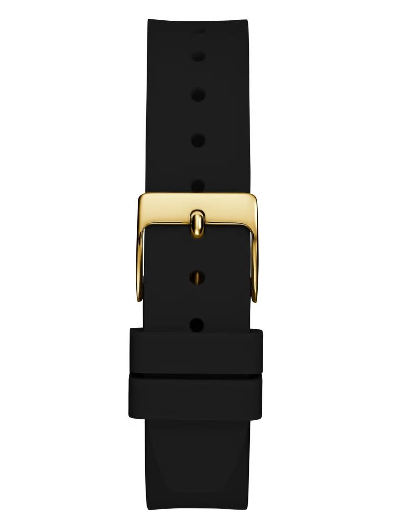 Guess Two-Tone Silicon Analog Watch - Black