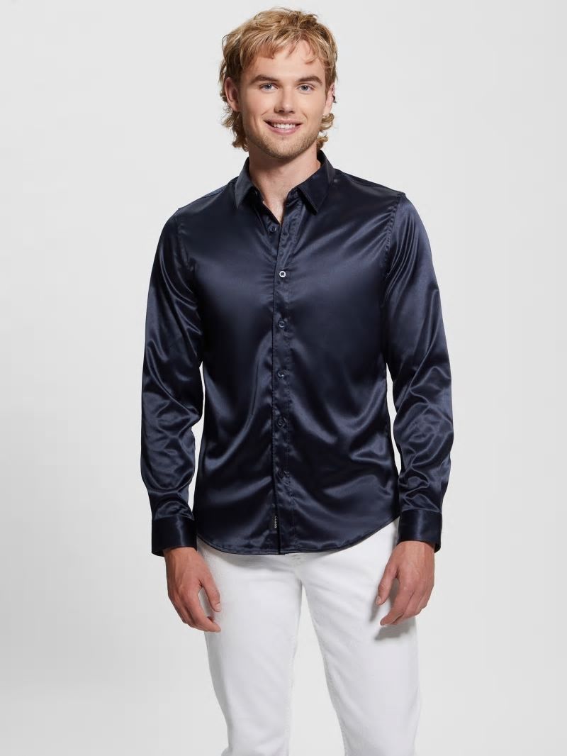 Guess Long-Sleeve Regal Shirt - Bleu éLéGant