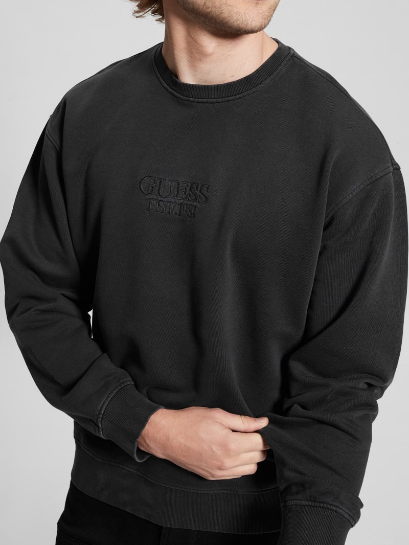 Guess Finch Vintage Logo Sweatshirt - Jet Black Multi