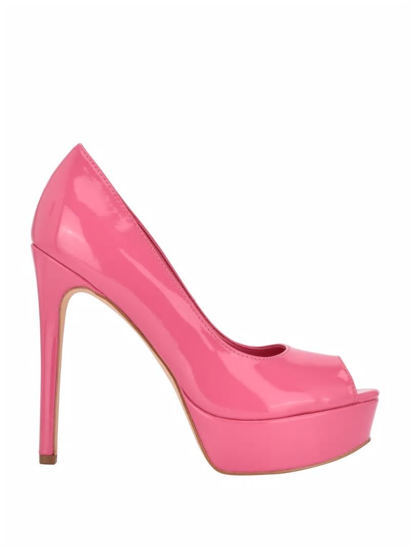 Guess Cacei Peep-Toe Stiletto Heels - Medium Pink