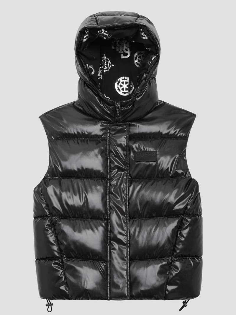 Guess Eco Noemi Quilted Vest - Jet Black Multi