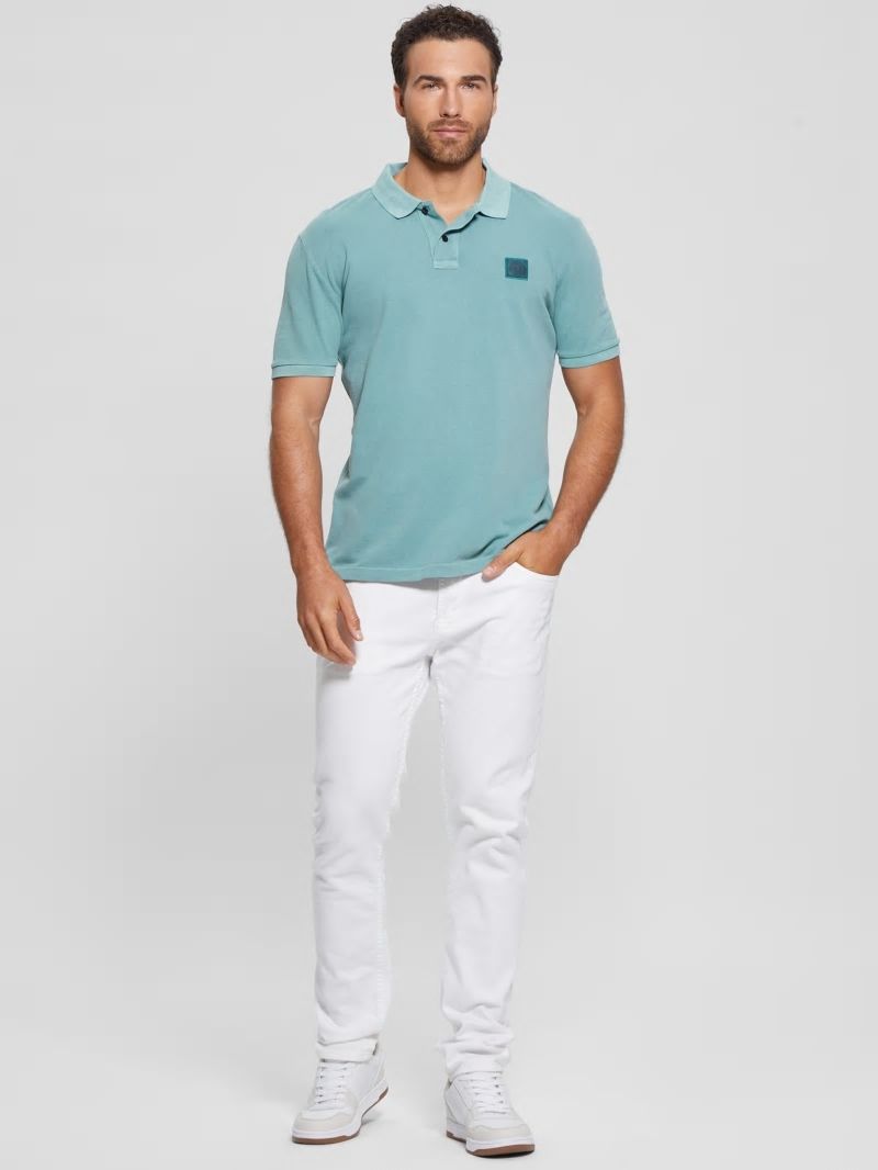 Guess Eco Washed Polo - Dark Jade