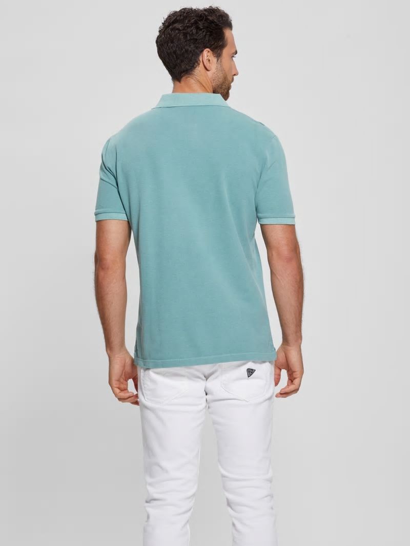 Guess Eco Washed Polo - Dark Jade