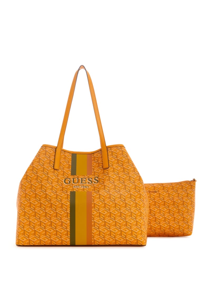 Guess Vikky Large Tote - Yellow Logo