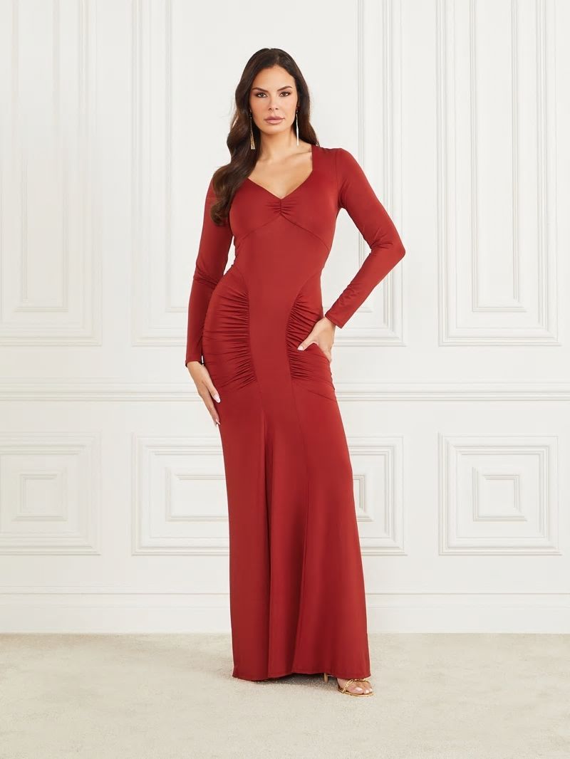 Guess Thriller Maxi Dress - Red Noir