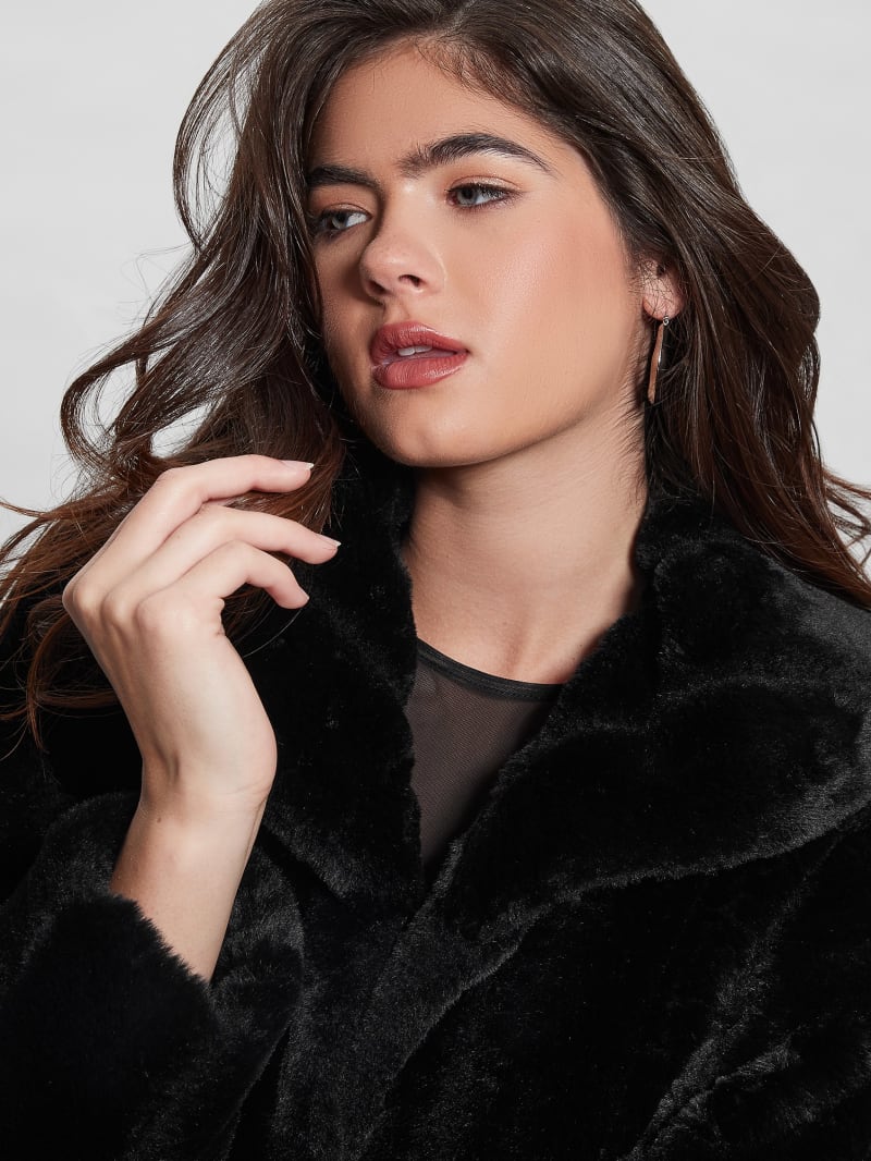 Guess Sophy Faux-Fur Jacket - Black