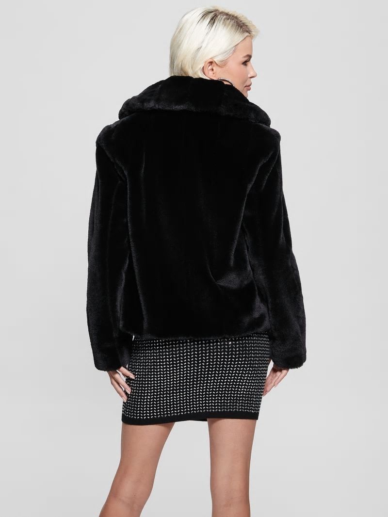 Guess Sophy Faux-Fur Jacket - Black