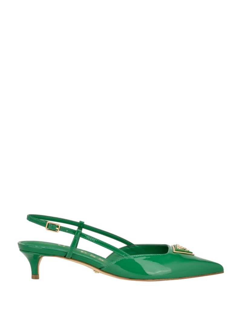 Guess Jesson Triangle Kitten Heels - Medium Green 310