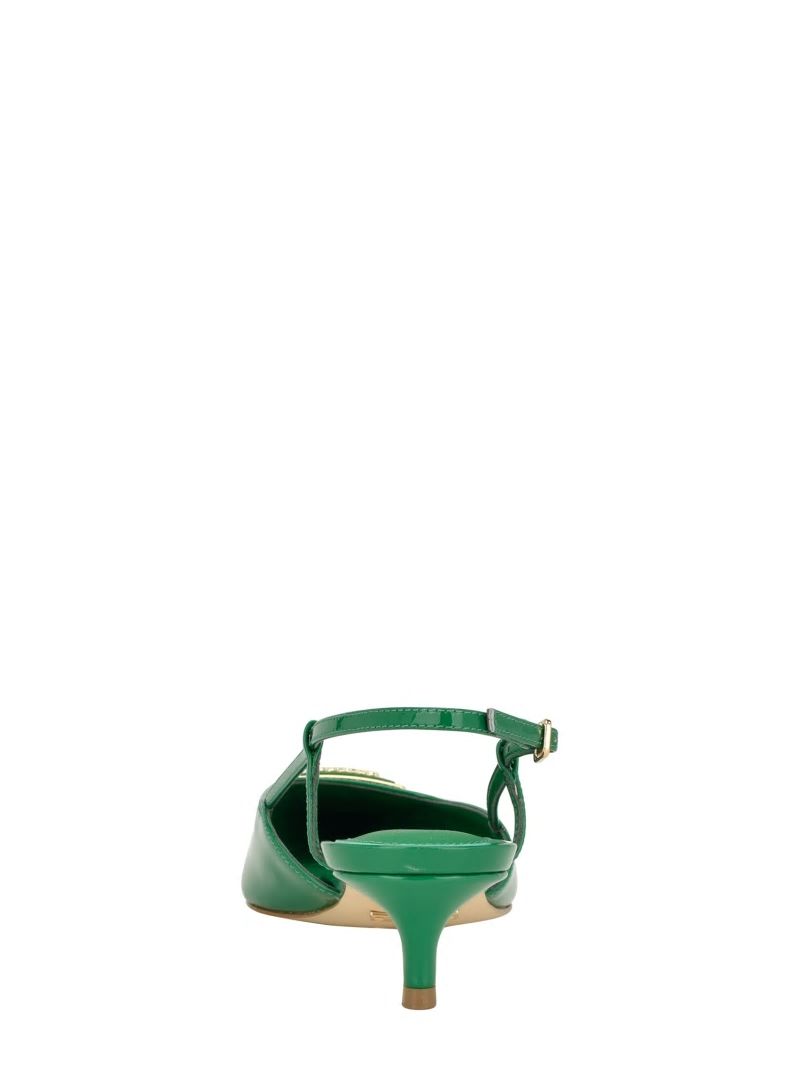 Guess Jesson Triangle Kitten Heels - Medium Green 310