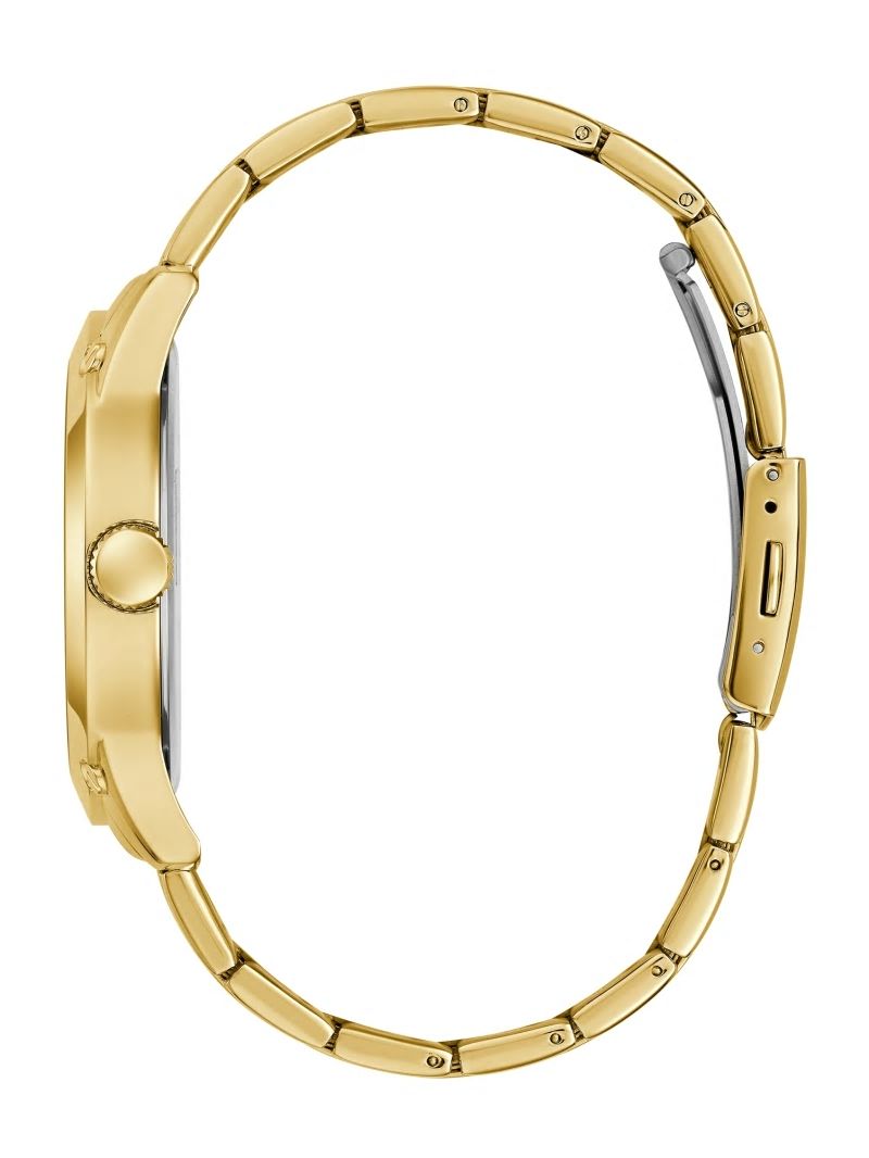 Guess Crescent Diamond Analog Watch - Gold