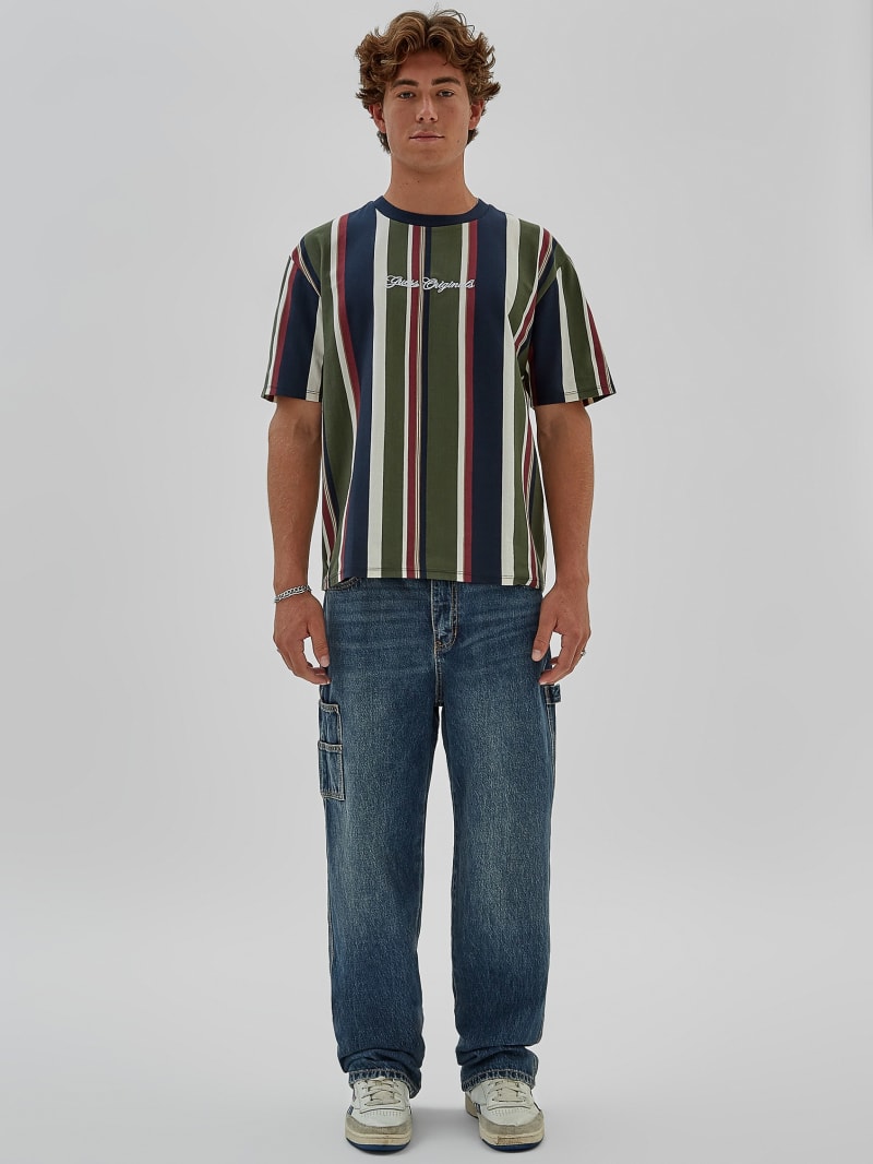 Guess GUESS Originals Eco Vertical Stripe Tee - Uniform Blue Multi