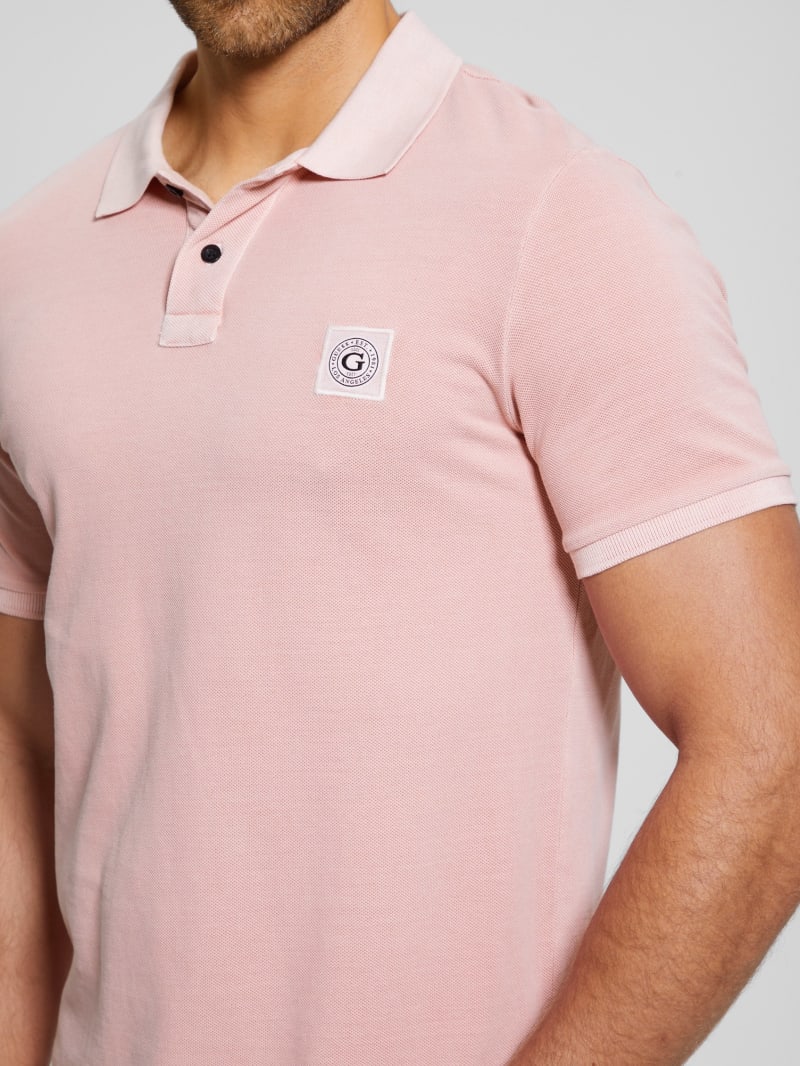 Guess Eco Washed Polo - Blush Cotton