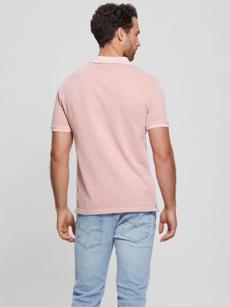 Guess Eco Washed Polo - Blush Cotton