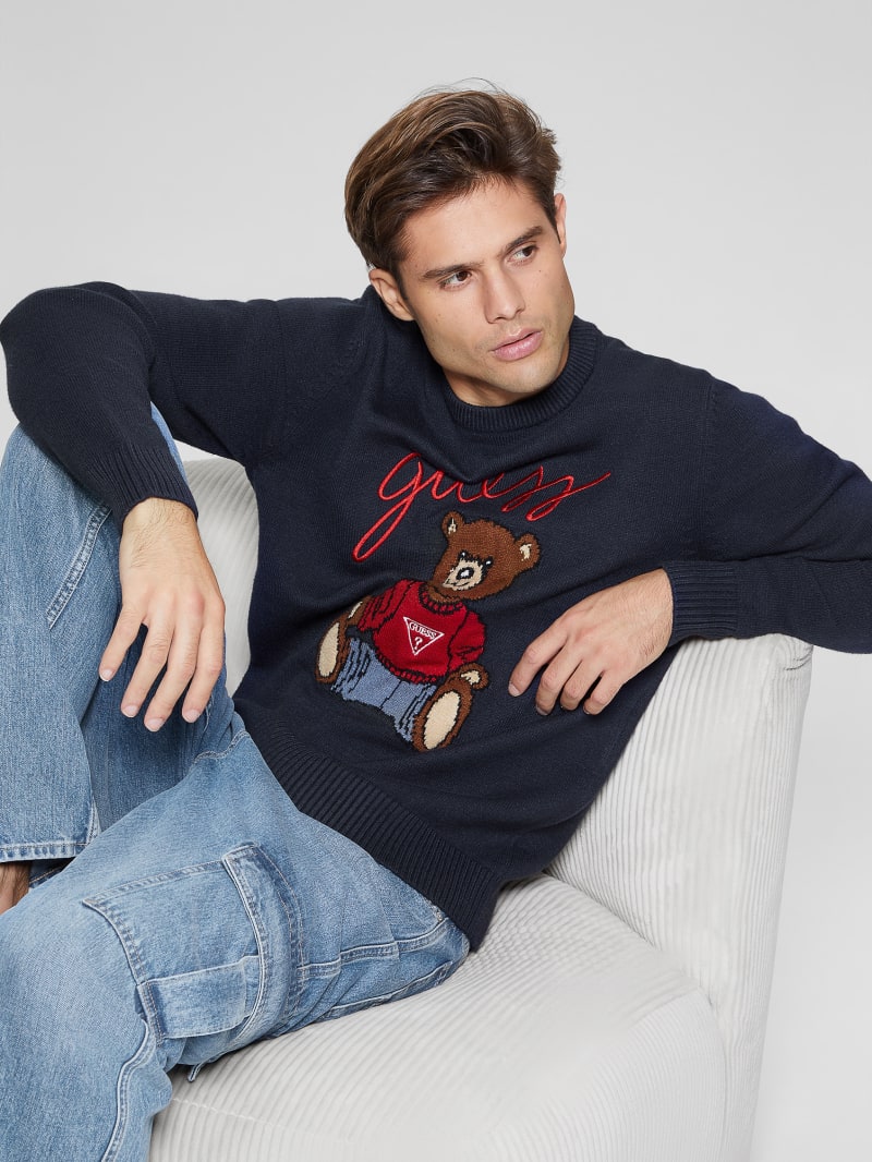 Guess Eco Liam Bear Sweater - Bleu éLéGant