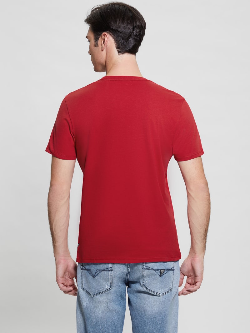 Guess Eco Metallic-Accented Tee - Chili Red