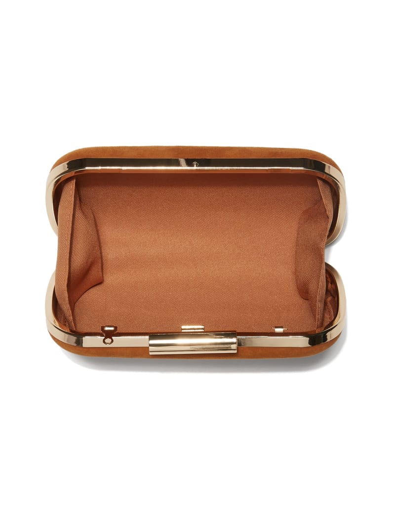 Guess Suede Leather Clutch - Cognac