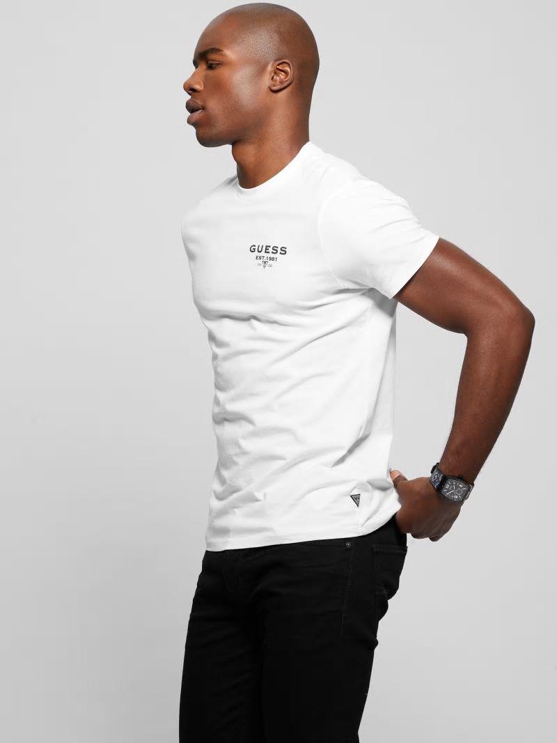 Guess Eco Signature Tee - Pure White