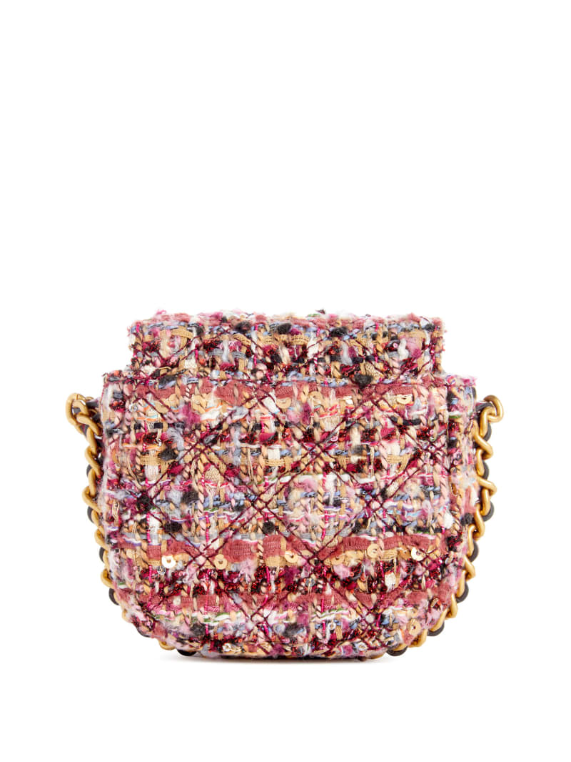 Guess Giully Tweed Micro Mini Crossbody - Purple Multi