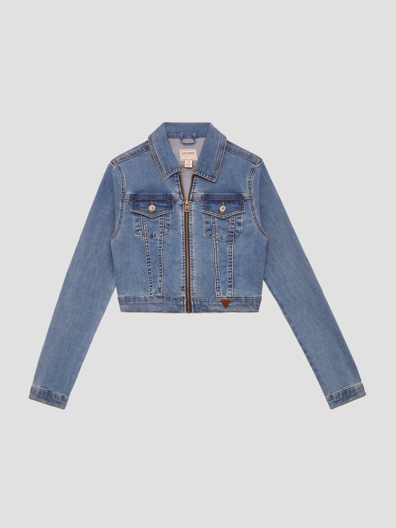 Guess Sexy Crop Denim Jacket - Boca Blue