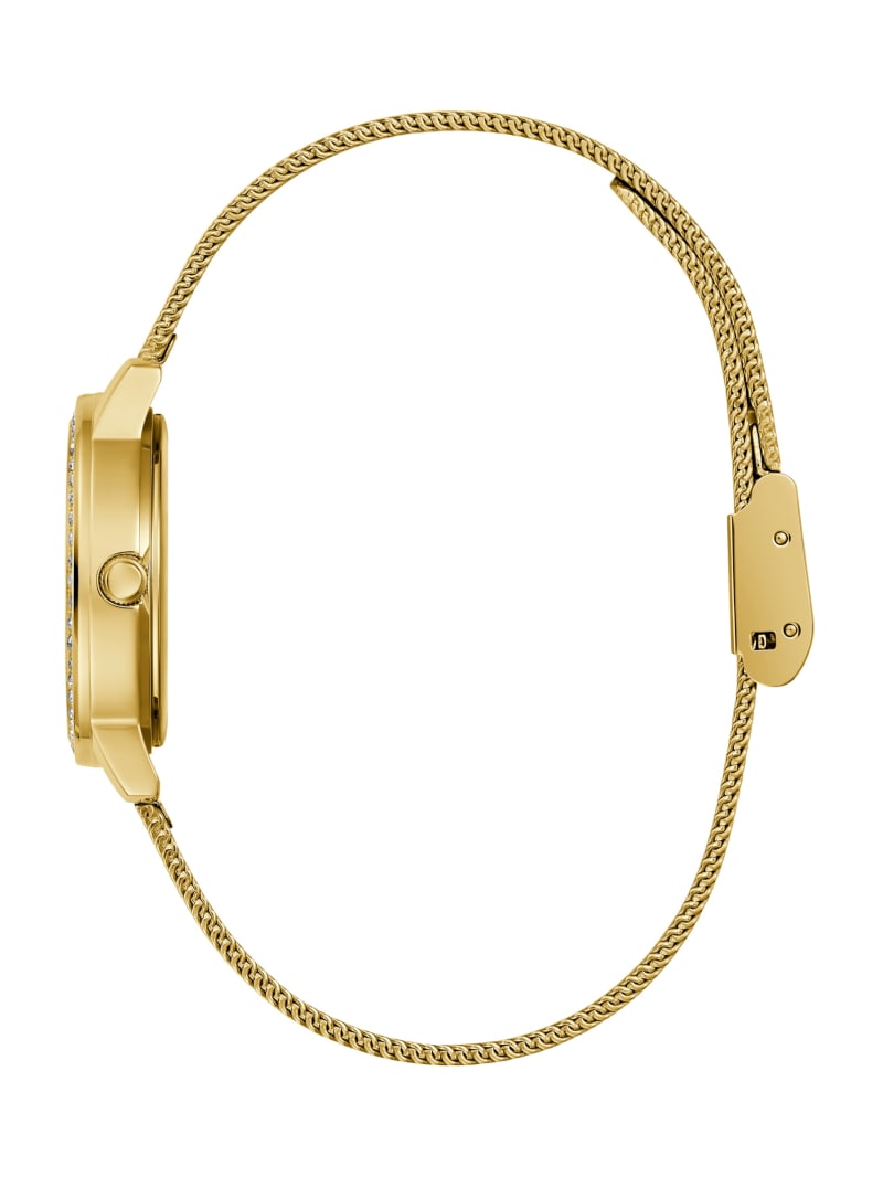 Guess Gold-Tone Mesh Analog Watch - Gold