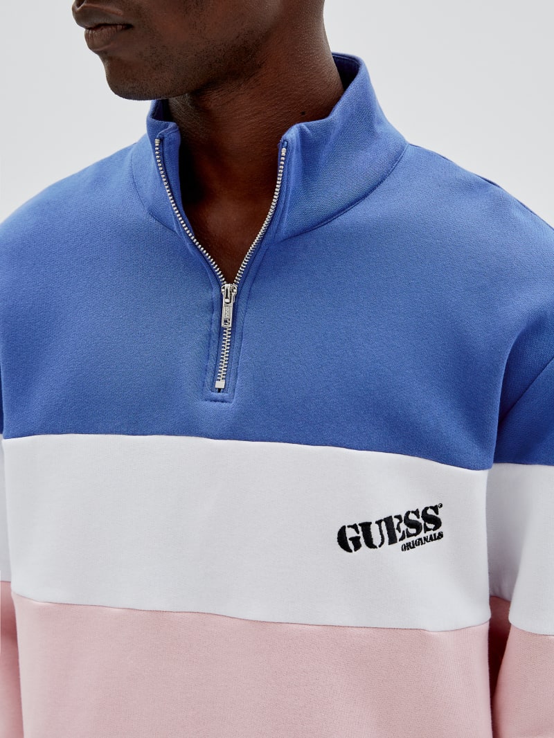 Guess GUESS Originals Half-Zip Pullover - Water Park Blue Multi