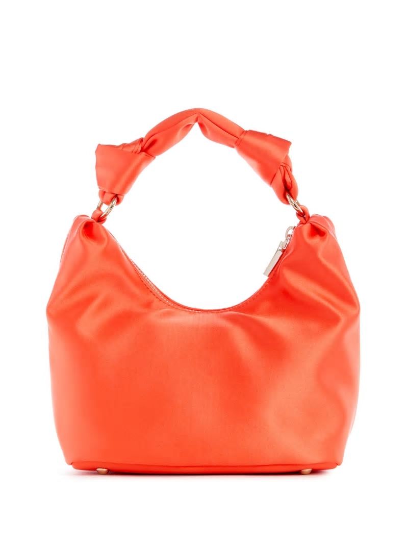 Guess Velina Satin Hobo Bag - Orange