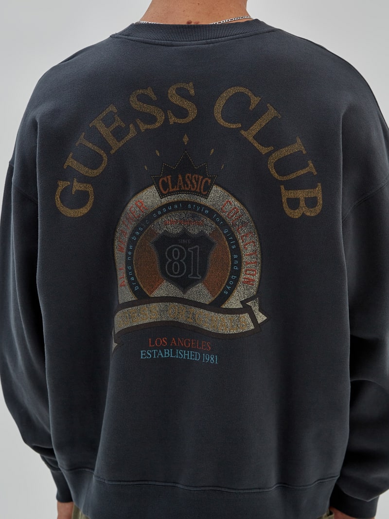 Guess GUESS Originals Varsity Crewneck - Jet Black Multi