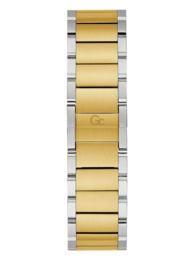 Guess Gc Two-Tone Metal and Green Analog Watch - Gold