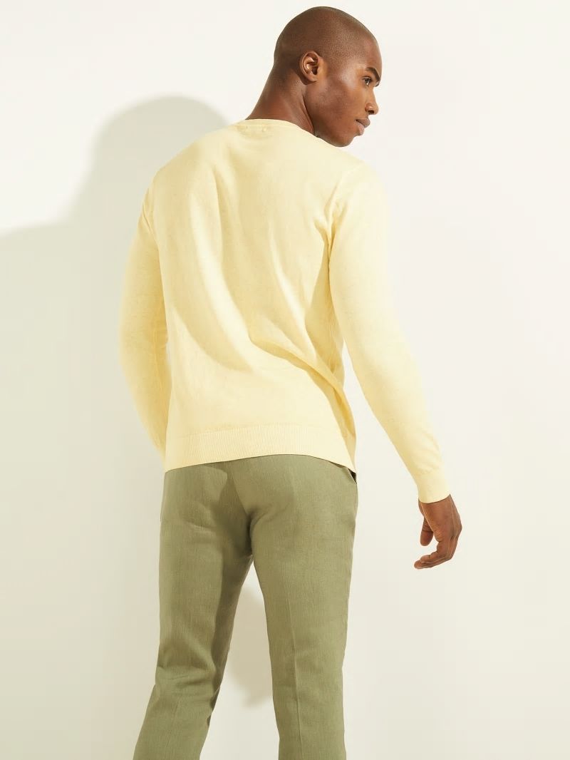 Guess Essential Crewneck Sweater - Creamy Yellow