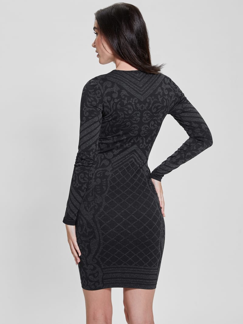 Guess Elisa Jacquard Seamless Dress - Jet Black Multi