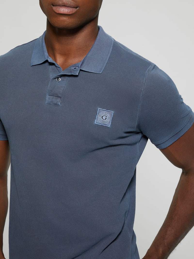 Guess Eco Washed Polo - Bleu éLéGant