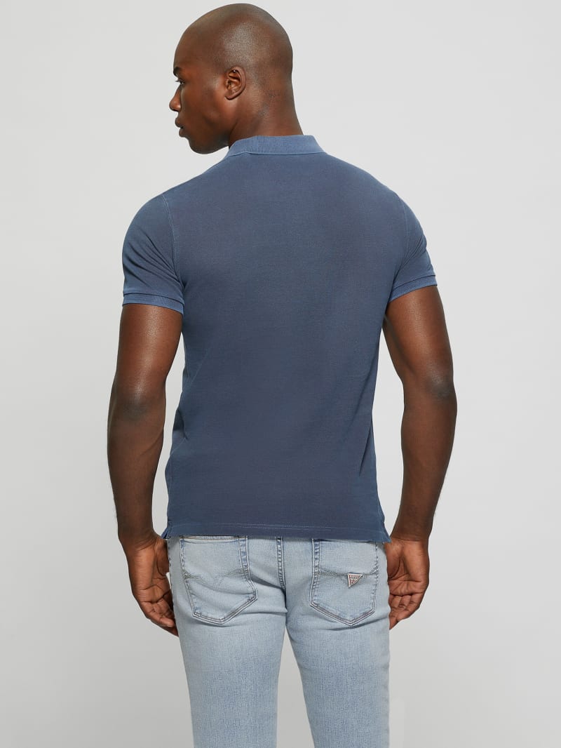 Guess Eco Washed Polo - Bleu éLéGant