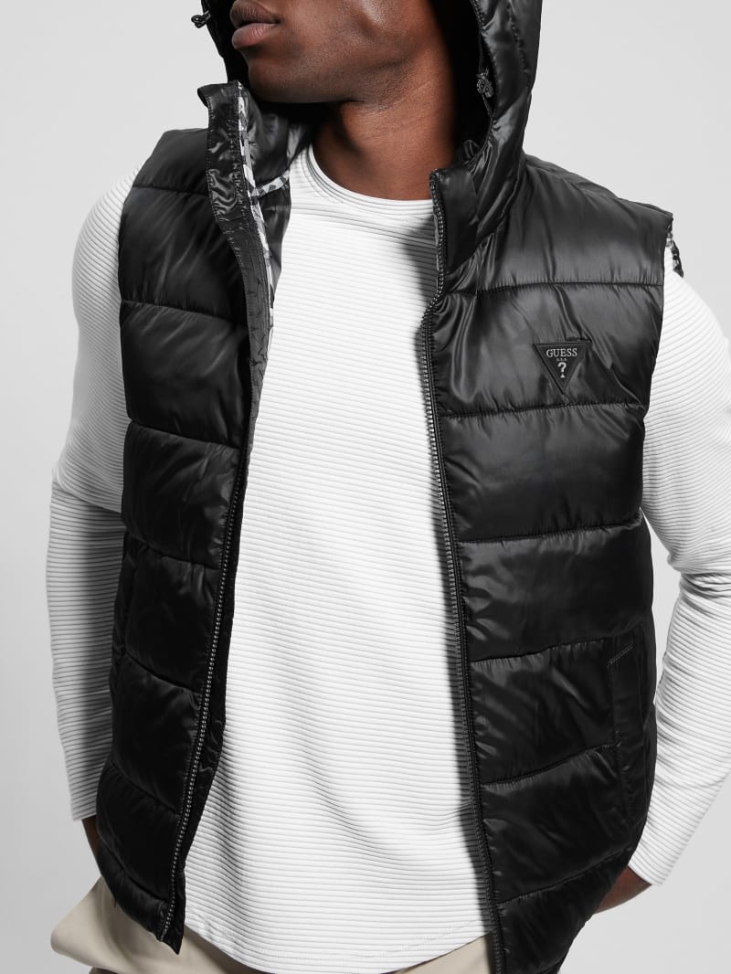 Guess Eco Super Light Puffer Vest - Black