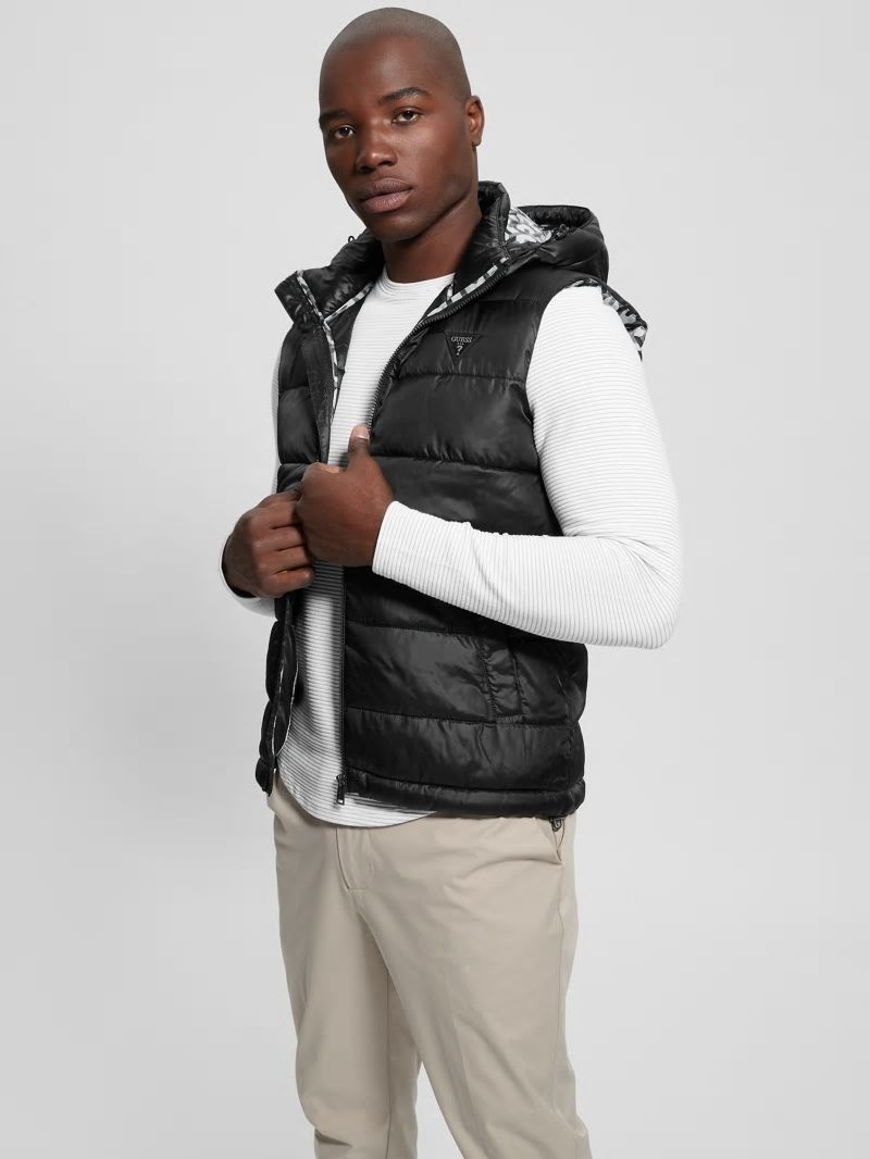 Guess Eco Super Light Puffer Vest - Black