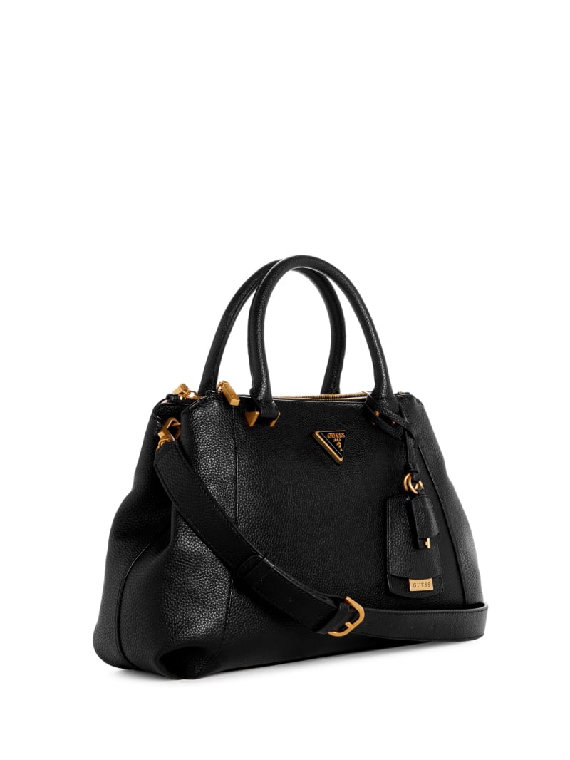 Guess Laryn Pebbled Luxury Satchel - Black