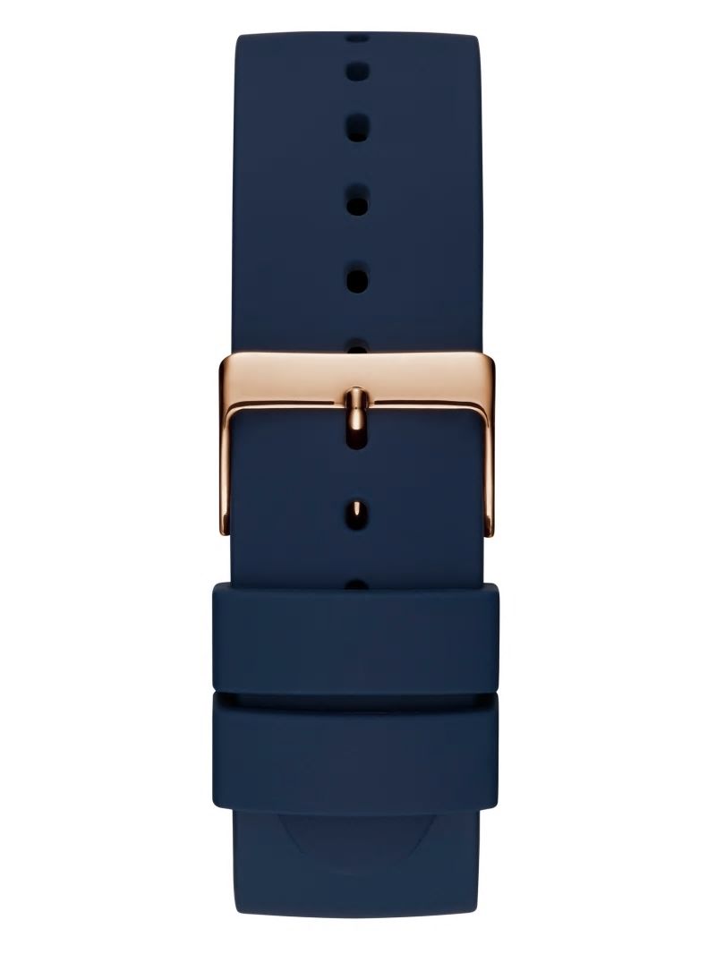 Guess Navy and Rose Gold-Tone Analog Watch - Blue