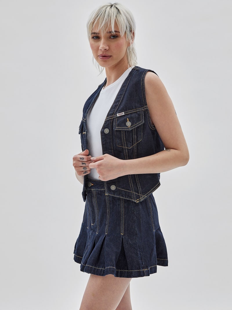 Guess GUESS Originals Denim Vest - Go Vintage Dark Wash