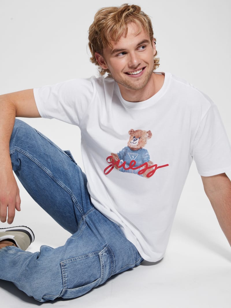 Guess Logo Bear Tee - Pure White