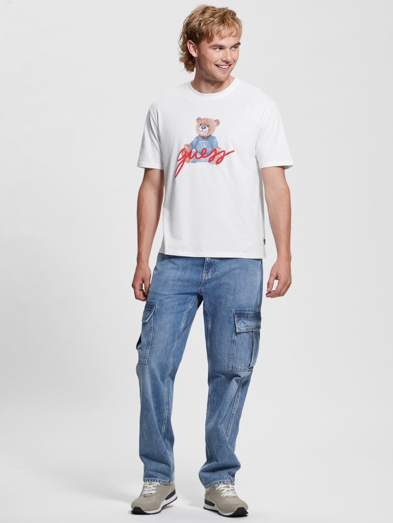 Guess Logo Bear Tee - Pure White