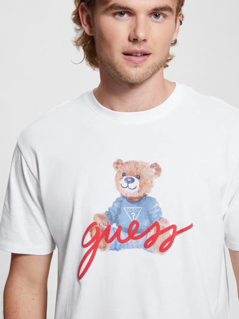 Guess Logo Bear Tee - Pure White