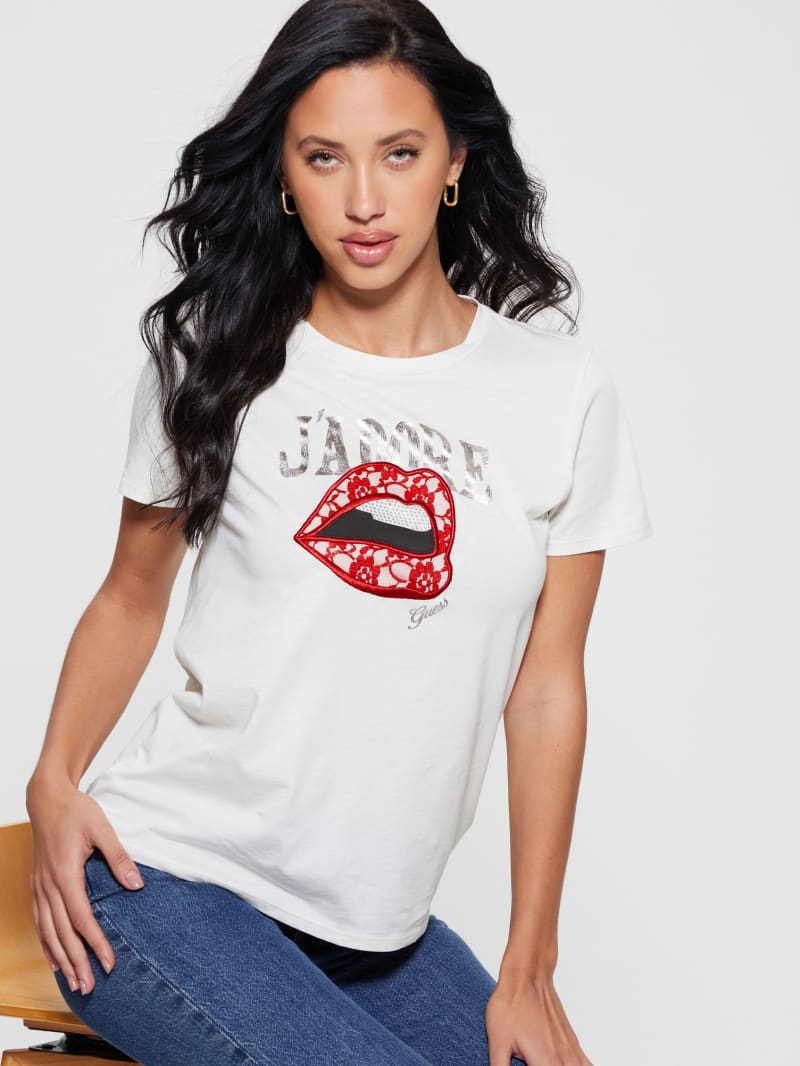 Guess J'Adore Easy Tee - Cream White