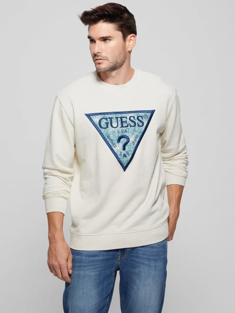 Guess Eco Triangle Crewneck Sweatshirt - Birch Bark