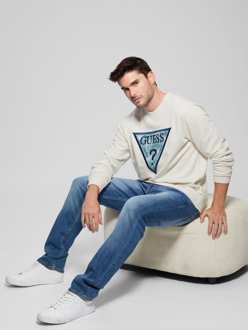 Guess Eco Triangle Crewneck Sweatshirt - Birch Bark