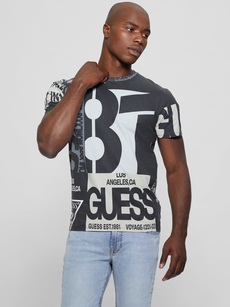 Guess GUESS Signature Tee - Jet Black Multi